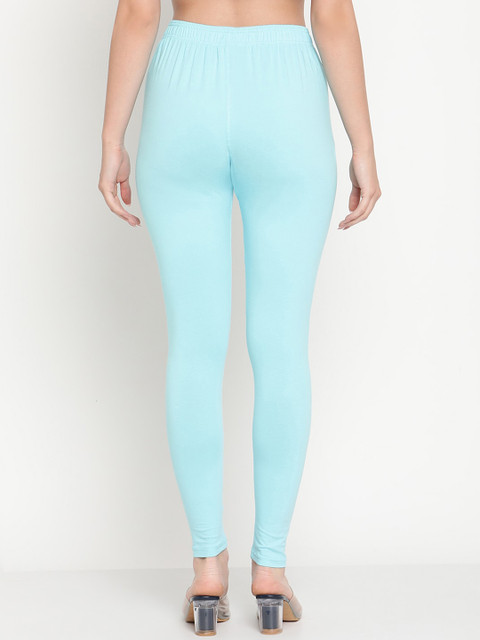 TAG 7 Women Maroon & Blue Solid Ankle-Length Leggings Pack Of 2 - Image 3