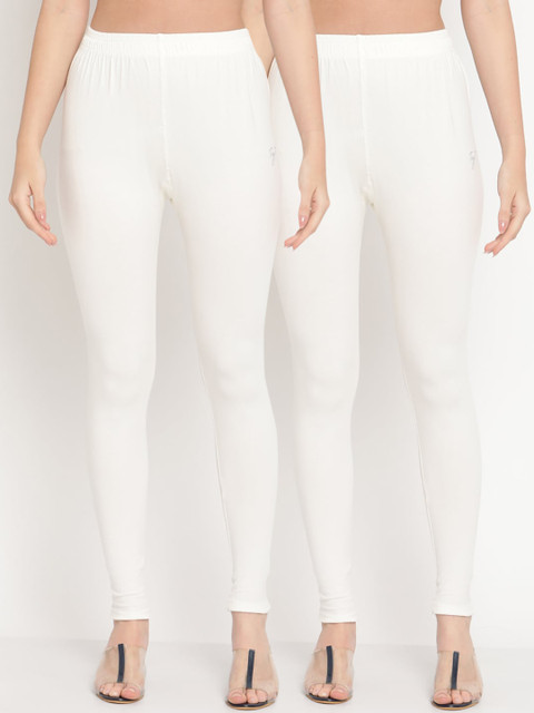 TAG 7 Women Pack of 2 Solid Straight-Fit Ankle Length Leggings
