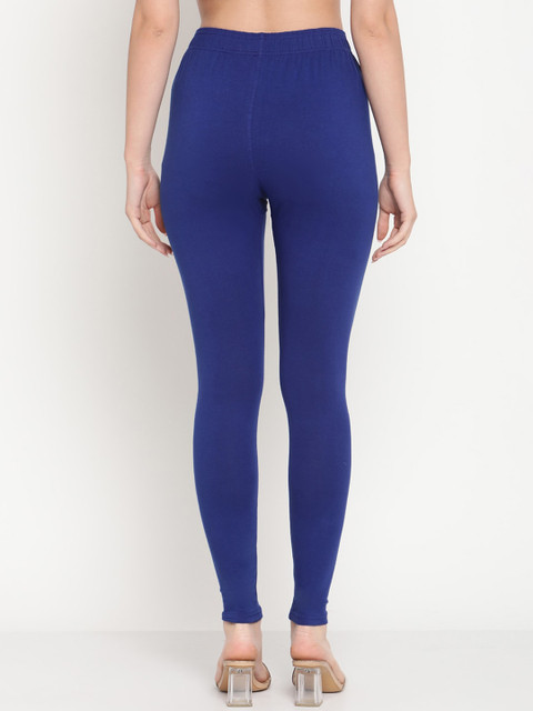 TAG 7 Women Blue & Yellow Pack Of 2 Solid Comfort-Fit Ankle-Length Leggings - Image 4