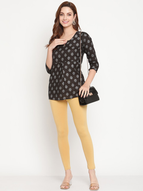 TAG 7 Women Pack Of 2 Solid Comfort Fit Ankle-Length Cotton Leggings - Image 5