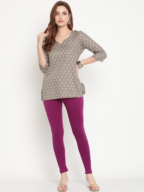 TAG 7 Women Pack Of 2 Solid Comfort-Fit Ankle-Length Leggings - Image 5