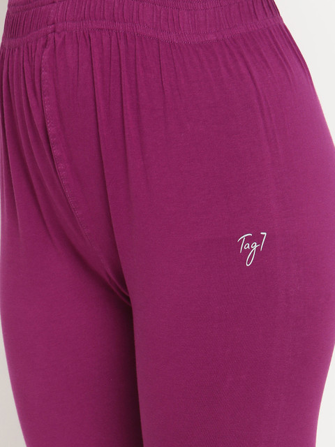 TAG 7 Women Pack Of 2 Solid Comfort-Fit Ankle-Length Leggings - Image 6