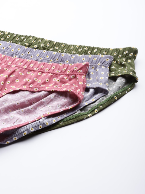 Leading Lady Women Pack of 3 Pure Cotton Geometric Printed Hipster Briefs HP-9043-3 - Image 5