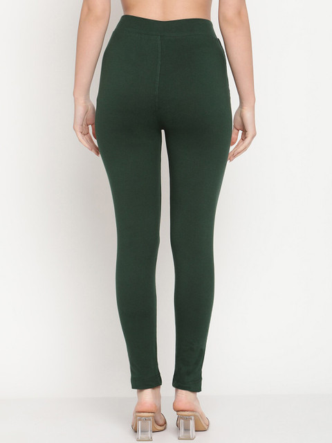 TAG 7 Set Of 2 Green & Pink Solid Leggings - Image 4