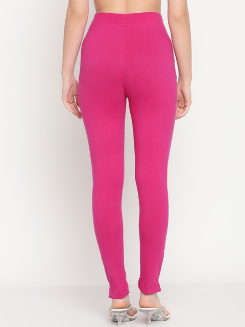TAG 7 Set Of 2 Green & Pink Solid Leggings - Image 3