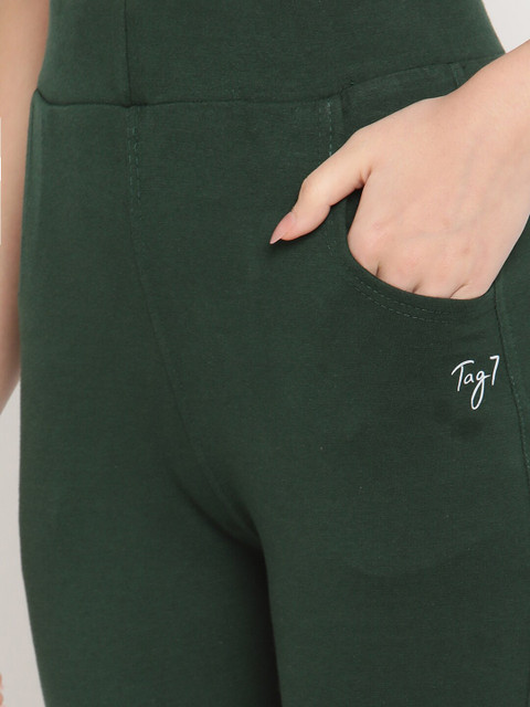 TAG 7 Set Of 2 Green & Pink Solid Leggings - Image 6