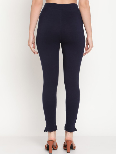 TAG 7 Women Pack of 2 Navy Blue & White Solid Kurti Pants - Image 4