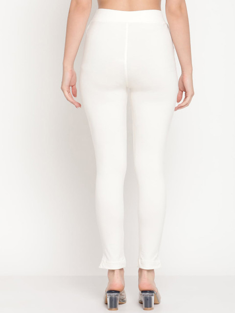 TAG 7 Set Of 2 Turquoise Blue & White Solid Leggings - Image 3