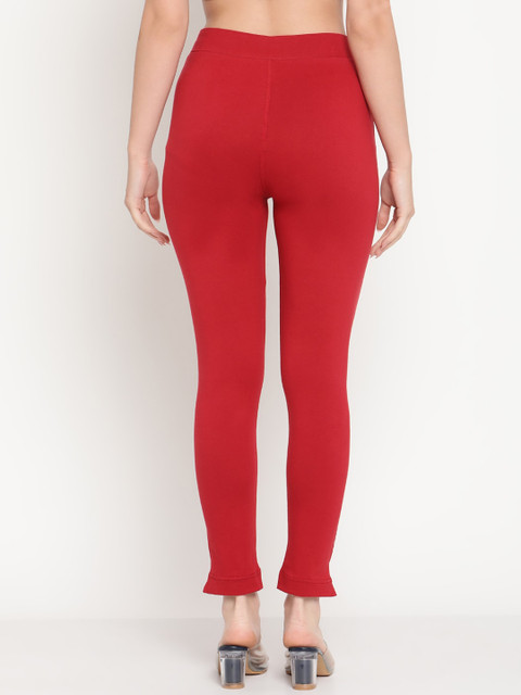 TAG 7 Women Pack of 2 Maroon & Beige Solid Kurti Pants - Image 4