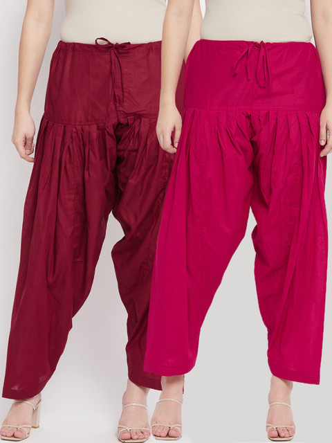 Clora Creation Women Pack Of 2 Solid Pure Cotton Salwars