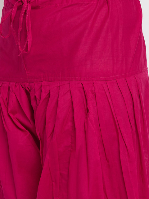 Clora Creation Women Pack Of 2 Navy Blue & Magenta Solid Loose Fit Pure Cotton Salwars - Image 6