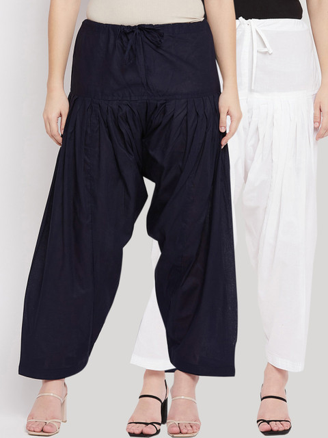 Clora Creation Pack Of 2 Solid Pure Cotton Salwars