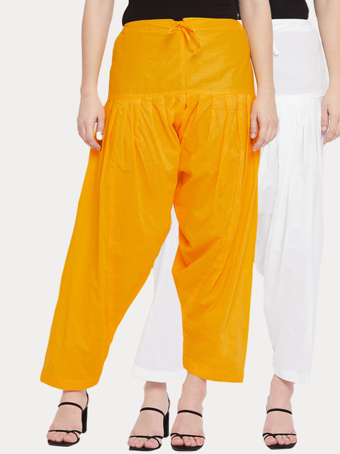 Clora Creation Women Pack Of 2 Solid Pure Cotton Salwars