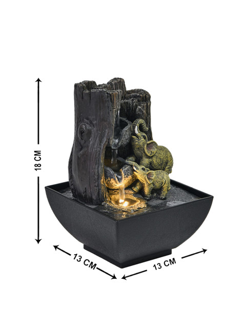 Home Centre Black & Green Mini Elephant Indoor Fountain - Image 4
