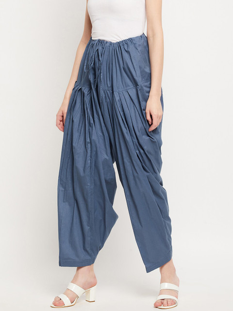 Clora Creation Women Grey Solid Pure Cotton Loose-Fit Patiala Salwar - Image 3