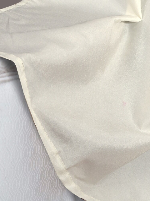 Cortina Off-White & Navy Blue Ethnic Motifs Single Silk Door Curtain - Image 3