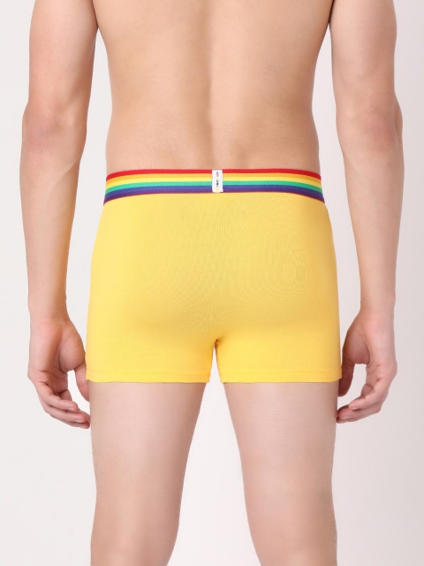UnderJeans by Spykar Men Yellow Solid Cotton Blend Trunk UJNPTS014YELLOWMULTI - Image 4