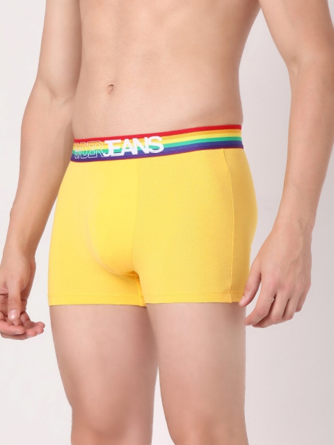 UnderJeans by Spykar Men Yellow Solid Cotton Blend Trunk UJNPTS014YELLOWMULTI - Image 3