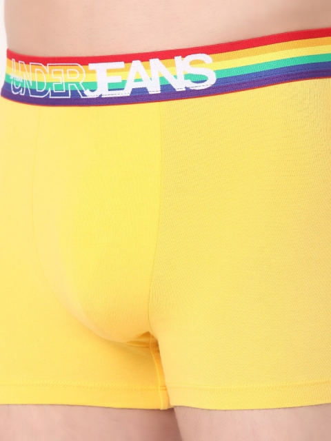UnderJeans by Spykar Men Yellow Solid Cotton Blend Trunk UJNPTS014YELLOWMULTI - Image 5