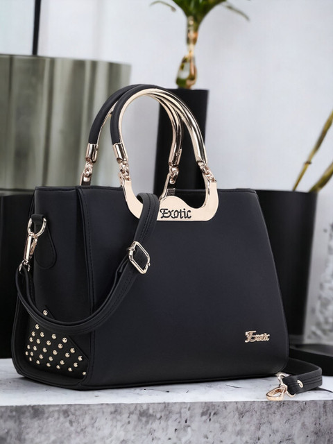 Exotic Black Structured Handheld Bag
