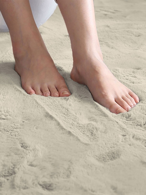 LUXEHOME INTERNATIONAL Beige Solid Anti-Skid Doormat - Image 4