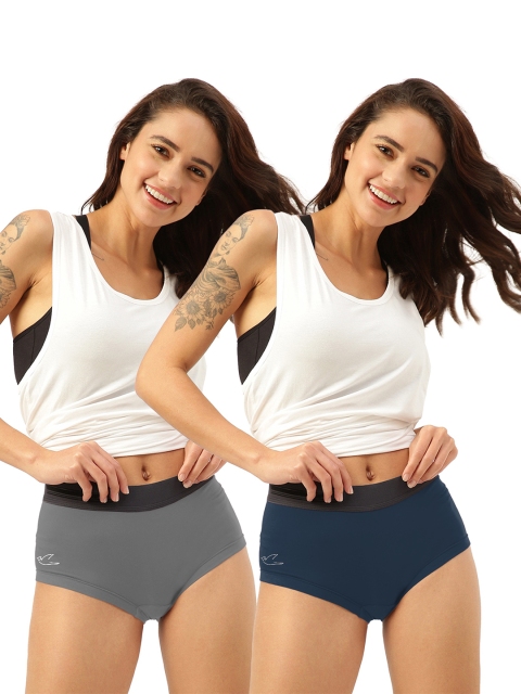 FREECULTR Women Pack of 2 Anti Microbial Micro Modal Boxer Briefs