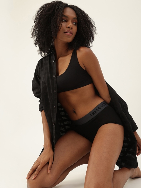 FREECULTR Women Black Anti Bacterial Micro Modal Boxer Briefs - Image 5