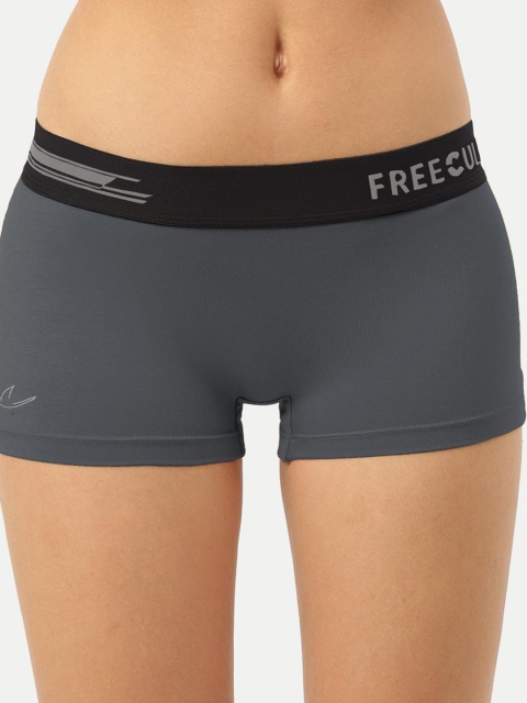 FREECULTR Women Grey Antibacterial Micro Modal Boy Shorts - Image 2