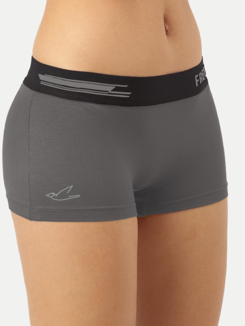 FREECULTR Women Grey Antibacterial Micro Modal Boy Shorts - Image 3