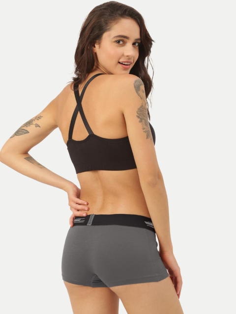 FREECULTR Women Grey Antibacterial Micro Modal Boy Shorts - Image 6
