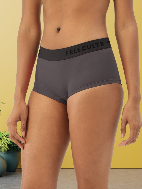 FREECULTR Women Pack of 2 Grey Anti Bacterial Boy Shorts - Image 4