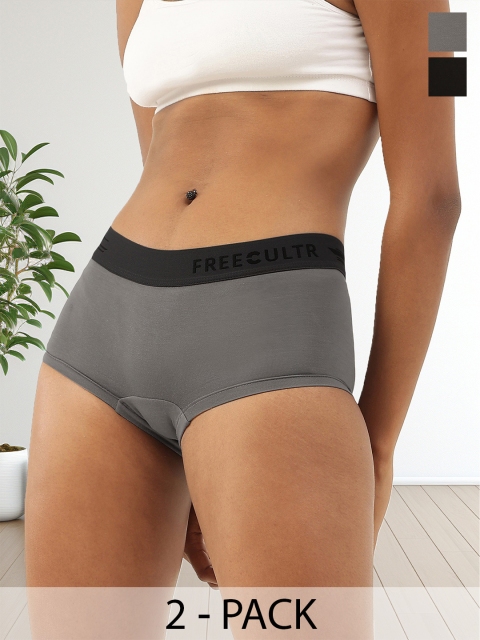 FREECULTR Pack of 2 Women Anti Microbial Boy Shorts