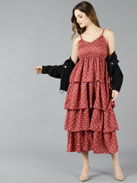 ZNX Clothing Women Pink Crepe Midi Dress - Image 5