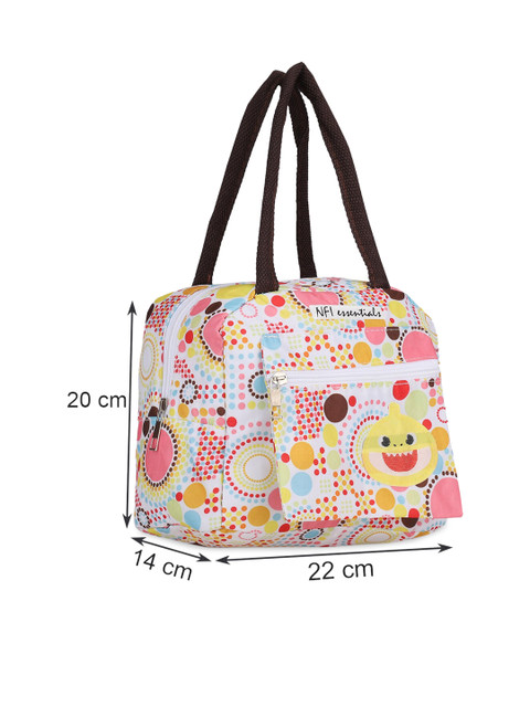 NFI essentials Women White & Pink Printed Thermal Portable Lunch Bag - Image 7