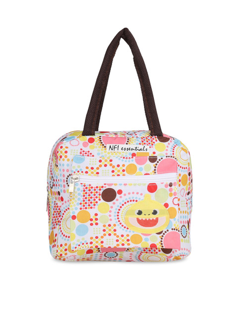 NFI essentials Women White & Pink Printed Thermal Portable Lunch Bag