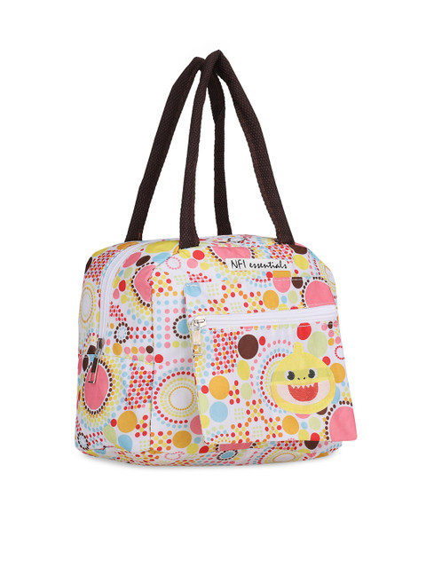 NFI essentials Women White & Pink Printed Thermal Portable Lunch Bag - Image 2
