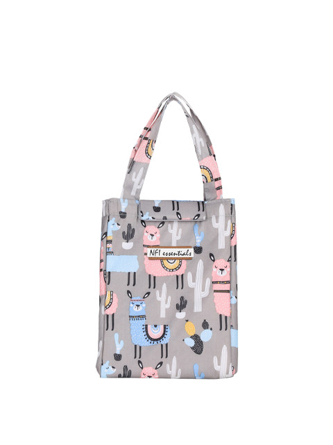 NFI essentials Grey & Pink Printed Lunch Bag - Image 2