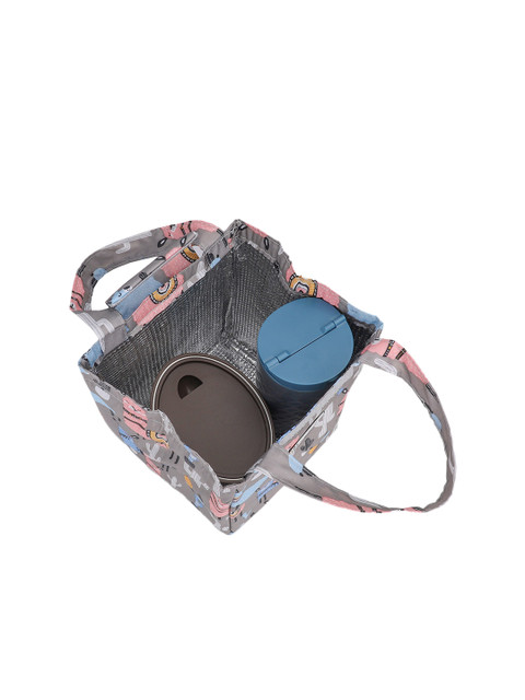 NFI essentials Grey & Pink Printed Lunch Bag - Image 3