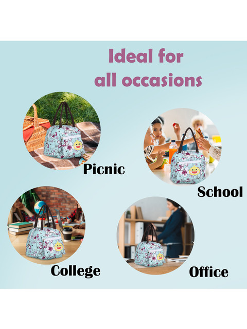 NFI essentials Women Blue & White Printed Lunch Bag - Image 7