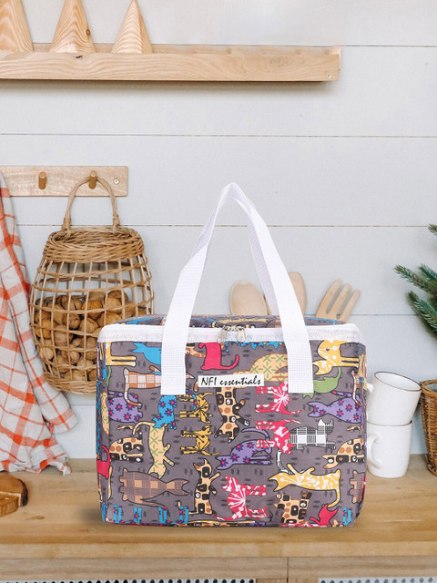 NFI essentials Grey Printed Lunch Bag