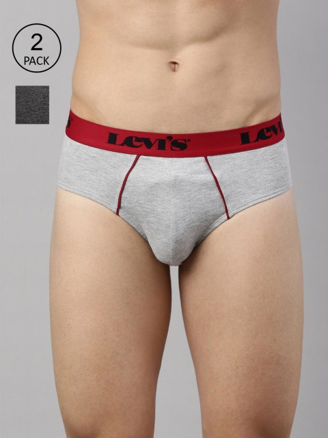 Levis Men Pack of 2 Solid Pure Cotton Brief with Smartskin Technology