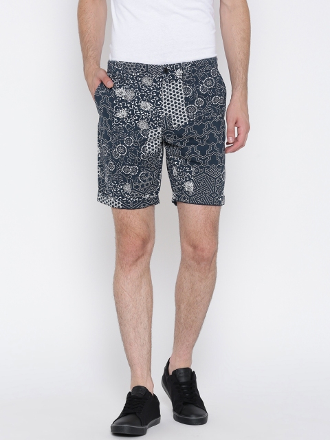 Jack & Jones Men Navy Printed Chino Shorts