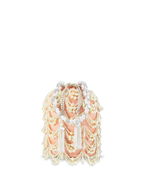 Peora Peach-Coloured & White Embellished Potli Clutch - Image 4