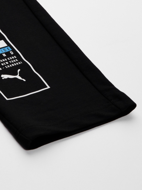 Puma Men Black Typography Printed Slim Fit Regular Track Pants - Image 7