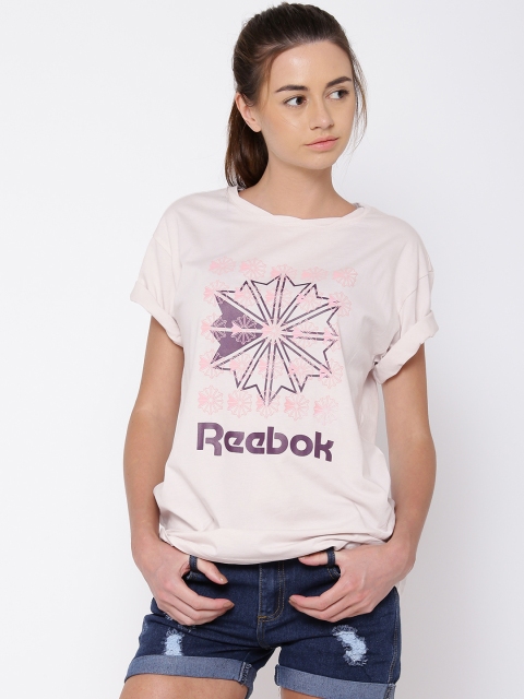 reebok t shirt womens pink