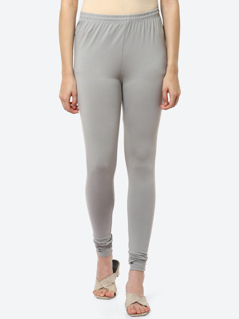 Biba Women Grey Solid Churidar Length Leggings
