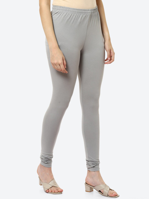 Biba Women Grey Solid Churidar Length Leggings - Image 2