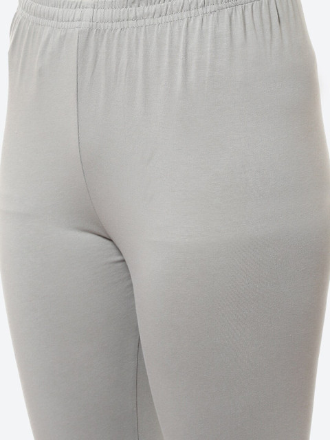 Biba Women Grey Solid Churidar Length Leggings - Image 6