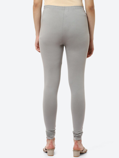 Biba Women Grey Solid Churidar Length Leggings - Image 4