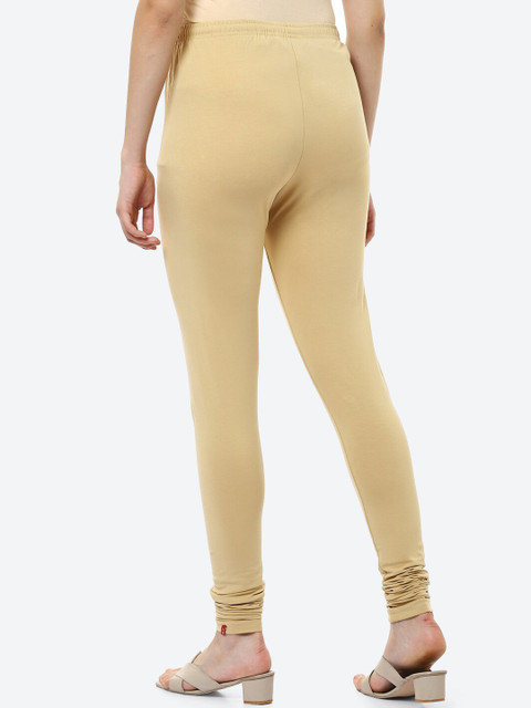 Biba Women Beige Solid Churidar Length Leggings - Image 4